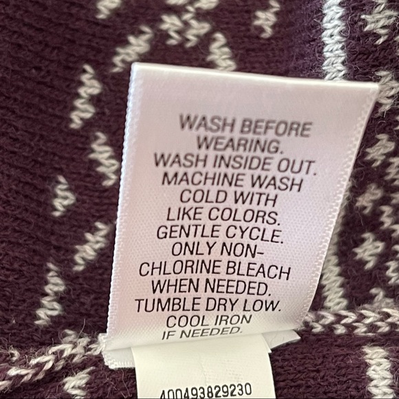 Croft and Barrow Fair Isle Nordic Sweater in Plum and Light Grey Size XL - Picture 7 of 8
